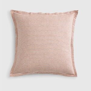 Quince European Linen Stripe Sham (One), Terracotta/White Stripe, New/Never Used